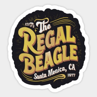 The Regal Beagle Santa Monica White yellow colors Sticker